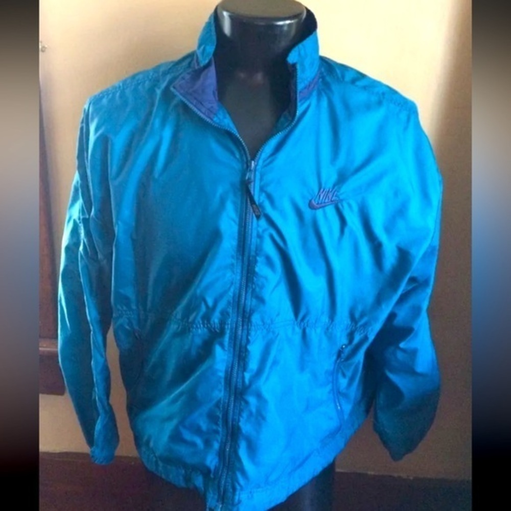 VTG Nike Large Windbreaker Very Nice Blue Full Zip